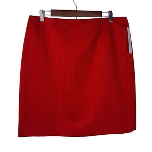 Alex‎ Marie Laura Red Textured Jacquard Pencil Skirt Petite 14P NWT Grenadine